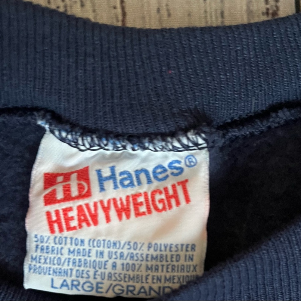 Vintage Aspen Colorado Maiden West Hanes HW Crewneck Sweater Navy Blue Size Lg - Picture 4 of 8